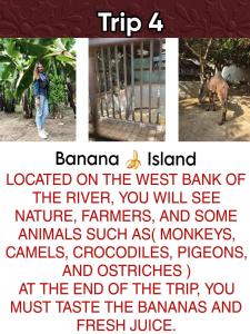 a poster for a zoo with a woman standing next to a gate at Felucca Ride in Naj‘ al Khuţbah
