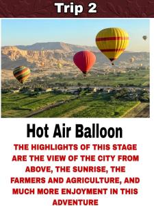 a poster of hot air balloons flying over a field at Felucca Ride in Naj‘ al Khuţbah