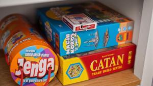 four boxes of cereal sitting on a shelf at Grizzly Grotto in Red Lodge
