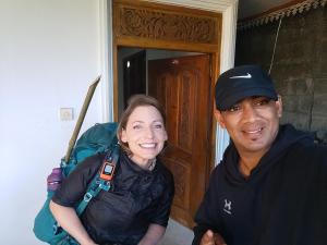 a man and a woman standing in front of a door at Haritha Kanda Rest in Bogawantalawa