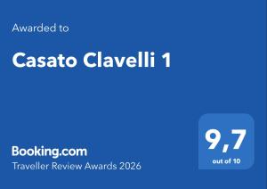 a blue sign with the words casserota claw utility at Casato Clavelli 1 in Collestatte