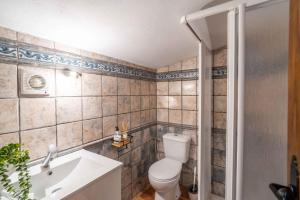 a bathroom with a toilet and a sink at El Acebuchal de Ubrique in Ubrique +25 photos