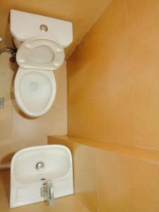 a bathroom with a toilet and a sink at Rafael Suites Inn in Mojon