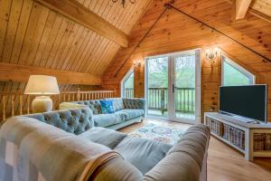 a living room with couches and a flat screen tv at 3 Bed in Wadebridge oc-p34722 in Little Petherick