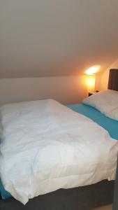 a large white bed in a room with at Apartmán Tonny in Jáchymov