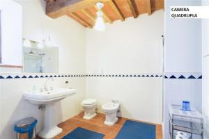 a bathroom with a sink and a toilet at Casa Podere San Firenze in San Firenze - Fonte Di Sala