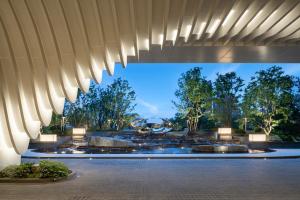 a view of a fountain in a building at Hyatt Regency Xi'An Chanba in Xi'an