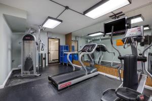 a gym with a treadmill and a tv at Comfort Inn & Suites Alexandria West in Alexandria