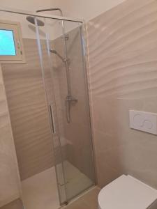 a shower stall in a bathroom with a toilet at Le Case di Concetta in Santa Maria