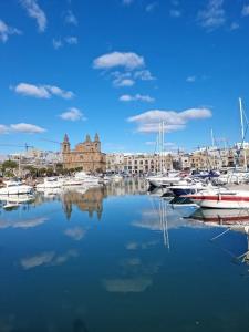 a group of boats are docked in a harbor at Marina District in Pieta
