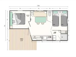 a floor plan of a house at ZEcamping 3 étoiles vue exceptionnelle et soirées animées in Gex