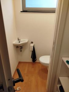 a bathroom with a toilet and a sink at Aoja in Maasmechelen