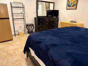 a bedroom with a bed and a dresser with a mirror at My Help Comes from The Lord Miami in Palmetto Bay +7 photos