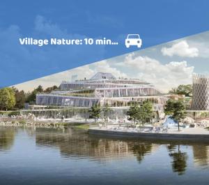 a rendering of a building next to a body of water at Family Cosy Cottage 3 ch 2 sdb, 5 minutes Disneyland! in Magny-le-Hongre