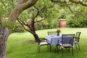 a table and chairs sitting under a tree at Villa Beltramonto by MMega in Castiglioncello del Trinoro +35 photos