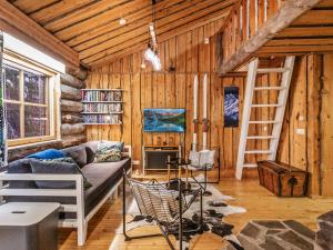 a living room with a couch and a ladder at Holiday Home Luppokero 2 by Interhome in Pyhätunturi