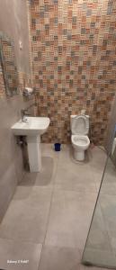 a bathroom with a toilet and a sink at Hotel Nhungue & Shopping Lda in Tete