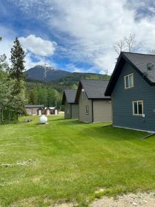a large yard with a house and a house at Cougar Mountain Lodge and Resort Cabin Rentals in Valemount