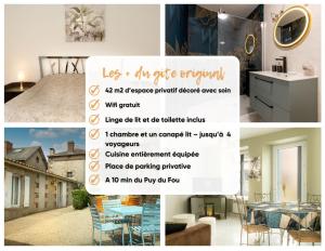 a collage of photos with a flyer for a home at Le Château des Tourelles en Vendée in La Gaubretière