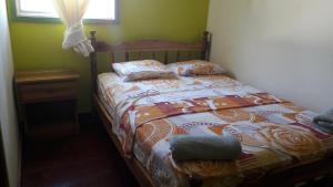 a bedroom with a bed in a room with a window at Bastimentos Caribean Hotel in Bocas Town