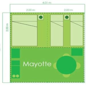 a diagram of a soccer field with the words mayote at ZEcamping 3 étoiles dog friendly piscine chauffée en bordure de l'Allier in Lespéron