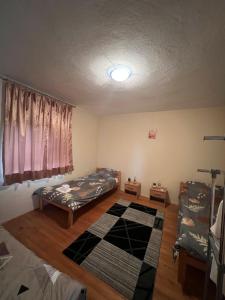 a room with two beds and a window at Apartman Demirovic in Orašac
