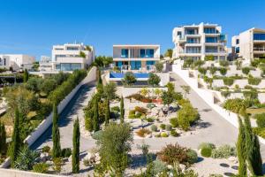 a view of a resort with trees and buildings at Villa Pirata in Jezera