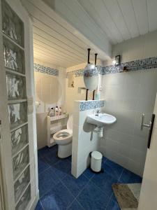 a bathroom with a toilet and a sink at Maison d Eloise in Sartrouville