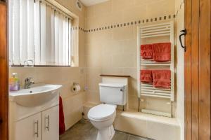 a bathroom with a toilet and a sink at 2 Bed in Caersws oc-waa322 in Trefeglwys +10 photos