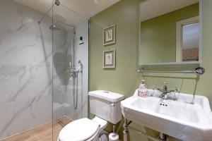 a bathroom with a toilet and a sink and a shower at 2 Bed in Brassington oc-dcgol in Brassington +9 photos