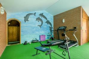 a gym with dolphins painted on the wall at 2 Bed in Smallburgh oc-m33732 in Dilham