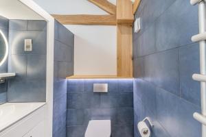 a bathroom with blue tiled walls and a toilet at 2 Bed in Allendale oc-r29078 in Allendale Town +30 photos
