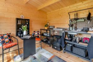 a kitchen with a counter and a stove in a room at 1 Bed in Cilycwm oc-t29297 in Cilycwm