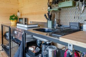a kitchen with a sink and a counter at 1 Bed in Cilycwm oc-t29297 in Cilycwm +18 photos
