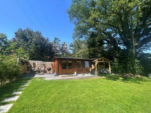 a small cabin in a yard with a green lawn at 1 Bed in Cilycwm oc-t29297 in Cilycwm
