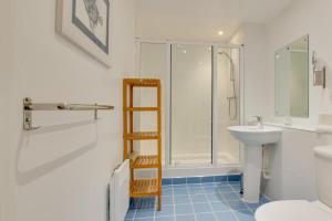 a bathroom with a shower and a toilet and a sink at 2 Bed in Porthleven oc-4stelv in Porthleven +6 photos