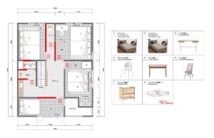 a floor plan and diagrams of a house at Astage Villa Kamifurano in Kami-furano