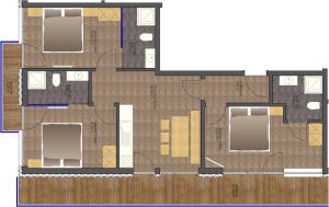 a floor plan of a house with at Apart Flürs in Flirsch