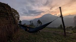 a person laying in a hammock in a field at EKa Forest in Vattavada