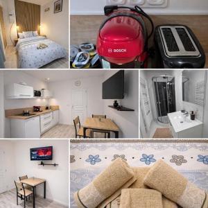 a collage of photos of a bedroom and a room at Tiny House Marie in Châtellerault +55 photos