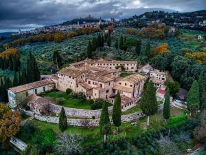 an aerial view of a large building on a hill at All'Ombra di San Damiano ASSISI in Assisi