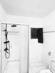 a bathroom with a shower and a toilet at Bulle d'Or PREMIUM in Libreville