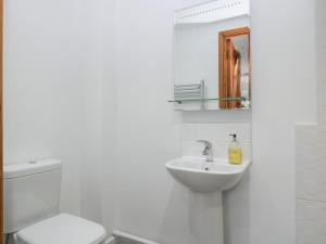 a white bathroom with a toilet and a sink at Horse Gin in Lydney +28 photos