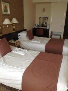 Cama o camas de una habitación en Okayama Plaza Hotel