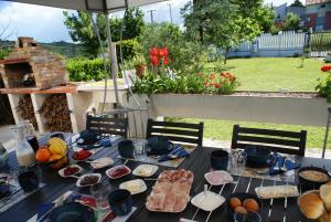 a black table with food on top of it at B&B da Nic e Ste in Casalbordino
