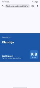 a screenshot of the kalamedia website at Moderan apartman Klaudija in Igalo