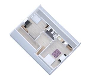an overhead view of a floor plan of a house at La maison des Ducs, terrasse, BBQ, Proche centre in Nevers