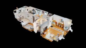 a rendering of a bedroom and living room at Rio Ridge in Red Lodge