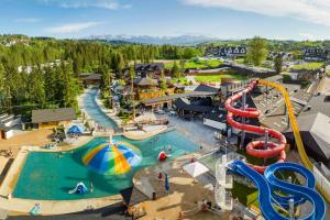 an aerial view of a water park with a water slide at Apartament in Rabka-Zdrój