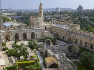an old building with a city in the background at Koresh 10 - Emilia suite in Jerusalem